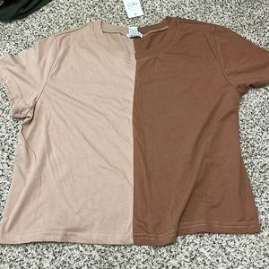 Brown split colored t-shirt, Rue 21